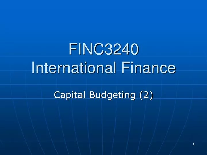 finc3240 international finance
