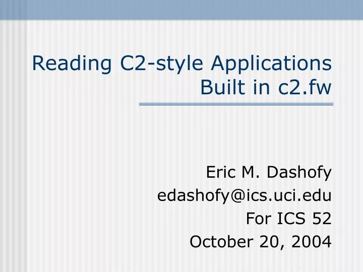 reading c2 style applications built in c2 fw