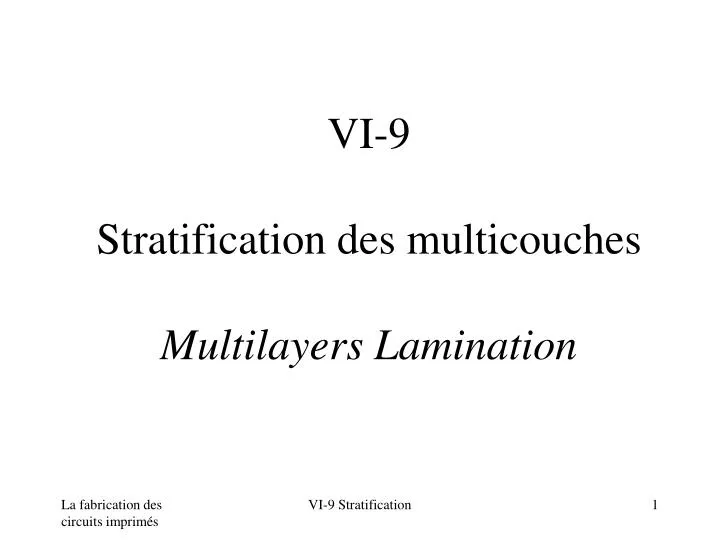 vi 9 stratification des multicouches multilayers lamination