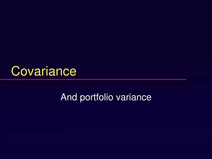 covariance