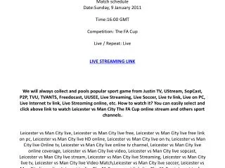 Leicester vs Man City live streaming online on your PC / Sun