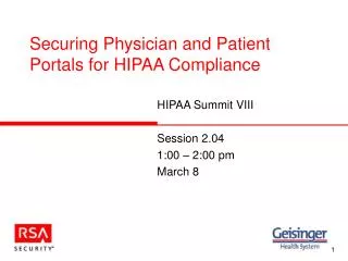 Securing Physician and Patient Portals for HIPAA Compliance