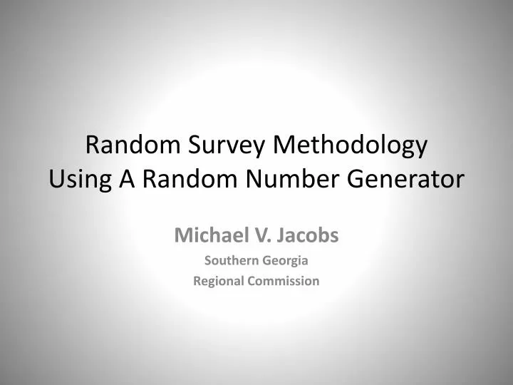 random survey methodology using a random number generator
