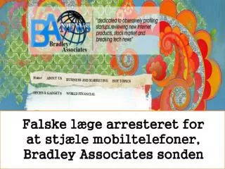 Falske læge arresteret for at stjæle mobiltelefoner, Bradley