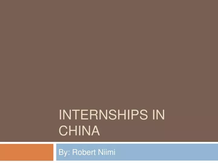 internships in china