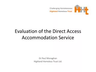 Evaluation of the Direct Access Accommodation Service