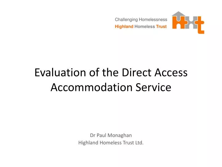 evaluation of the direct access accommodation service