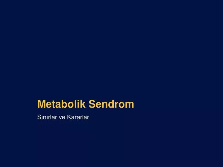 metaboli k s e ndrom