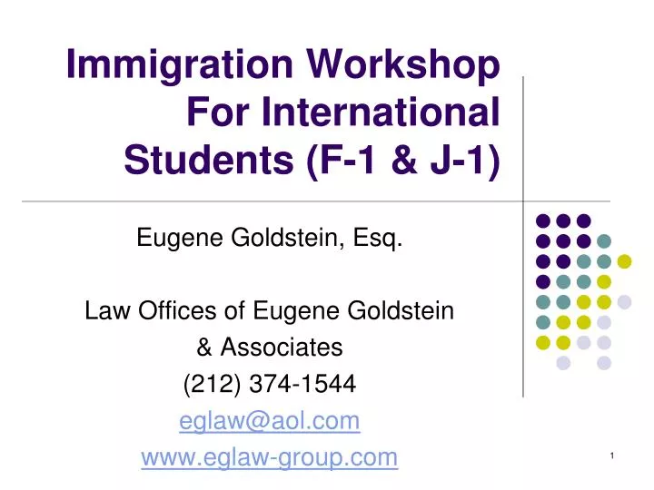 immigration workshop for international students f 1 j 1