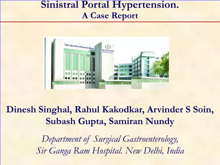 sinistral portal hypertension a case report
