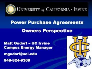 Power Purchase Agreements Owners Perspective