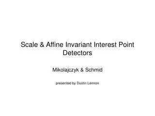 Scale &amp; Affine Invariant Interest Point Detectors