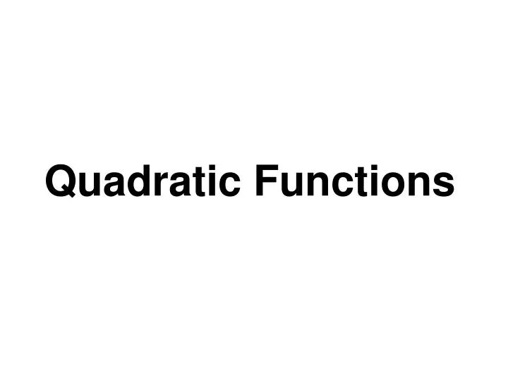 quadratic functions