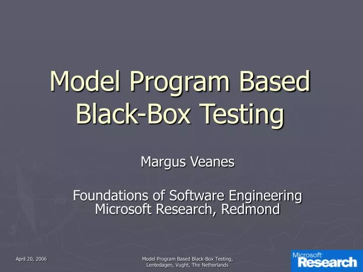 model program based black box testing
