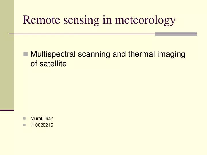 remote sensing in meteorology