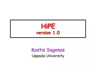 HiPE version 1.0