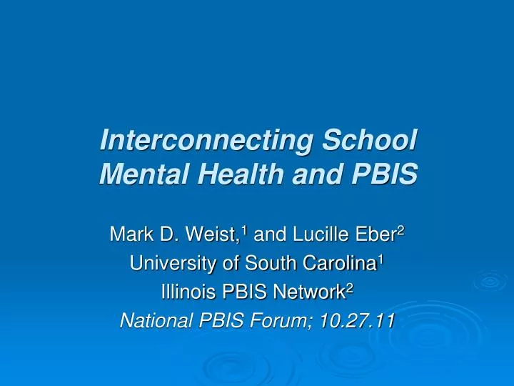 interconnecting school mental health and pbis