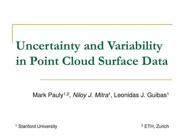 uncertainty and variability in point cloud surface data