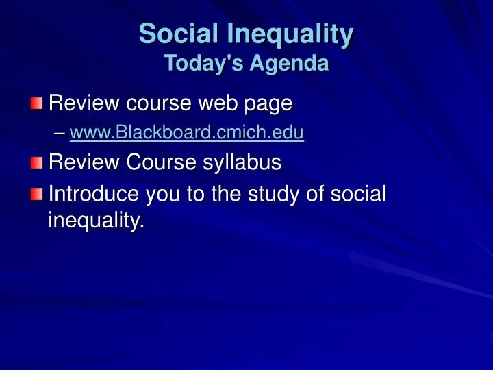 social inequality today s agenda