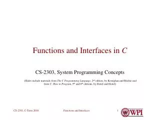 Functions and Interfaces in C