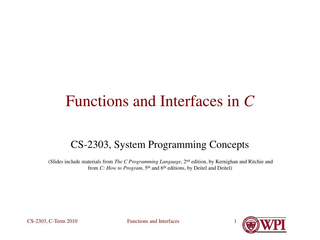 PPT - Functions and Interfaces in C PowerPoint Presentation, free ...