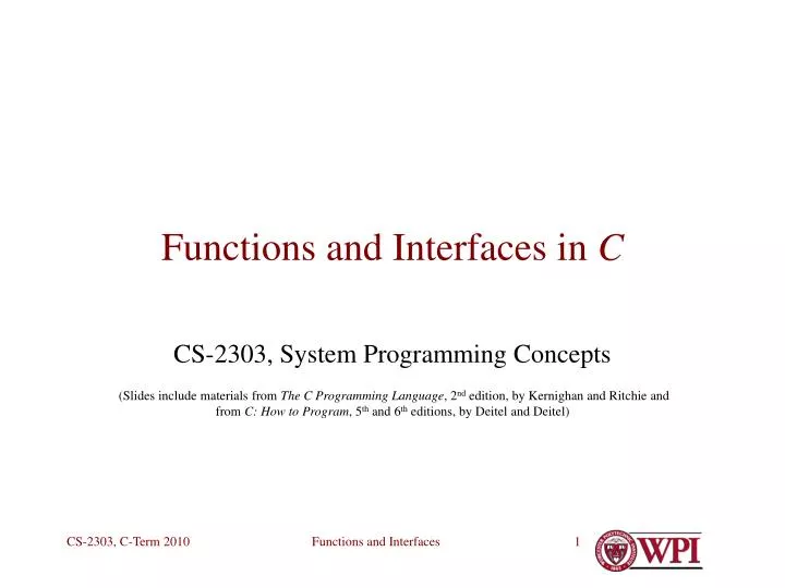functions and interfaces in c