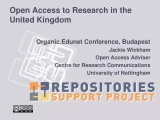 Open Access to Research in the United Kingdom