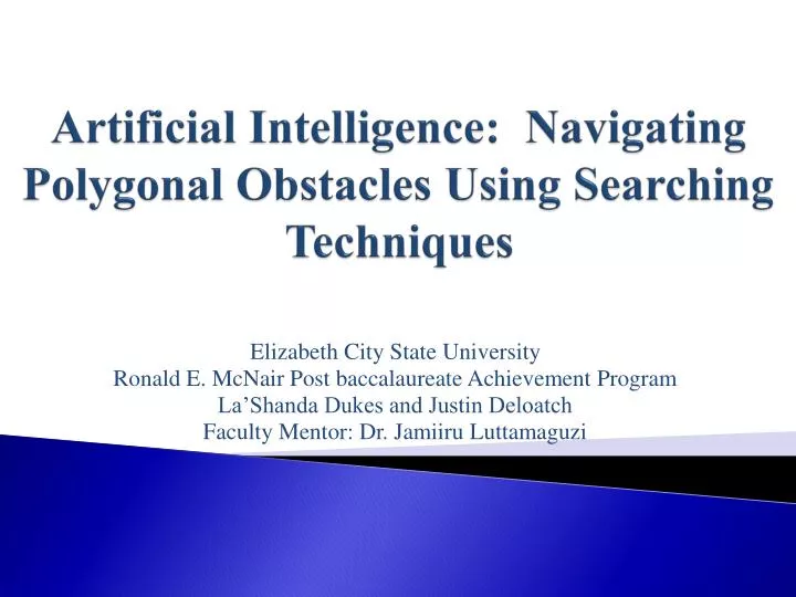 artificial intelligence navigating polygonal obstacles using searching techniques