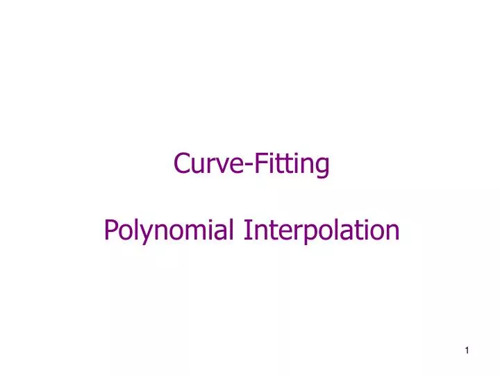 curve fitting polynomial interpolation