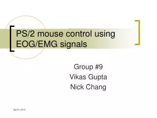 PS/2 mouse control using EOG/EMG signals