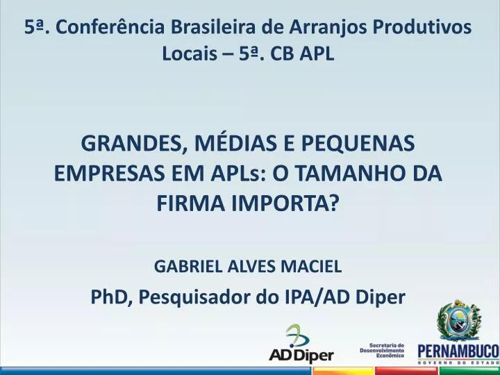 5 confer ncia brasileira de arranjos produtivos locais 5 cb apl