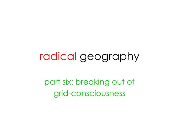 radical geography