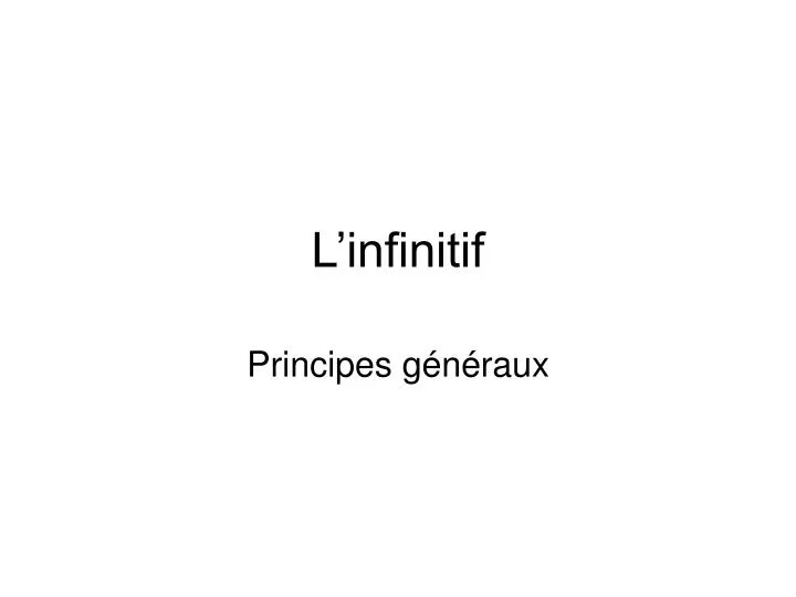 l infinitif