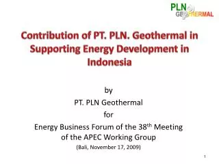 Contribution of PT. PLN. Geothermal in Supporting Energy Development in Indonesia