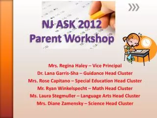 NJ ASK 2012 Parent Workshop