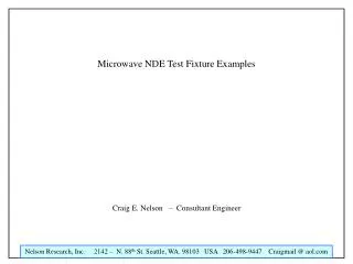 Microwave NDE Test Fixture Examples