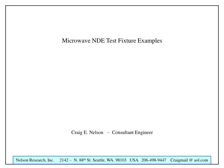 microwave nde test fixture examples