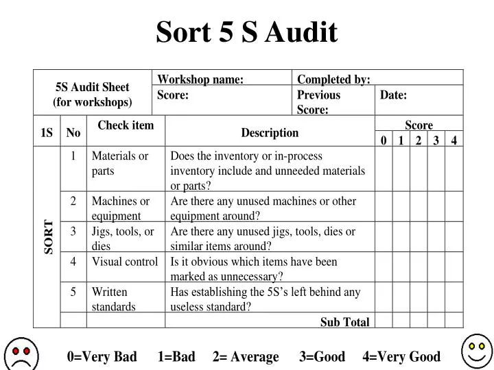 sort 5 s audit