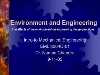 Environment and Engineering