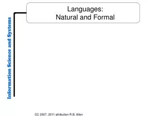 Languages: Natural and Formal