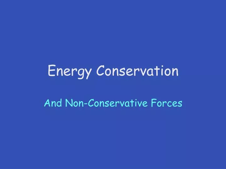 energy conservation