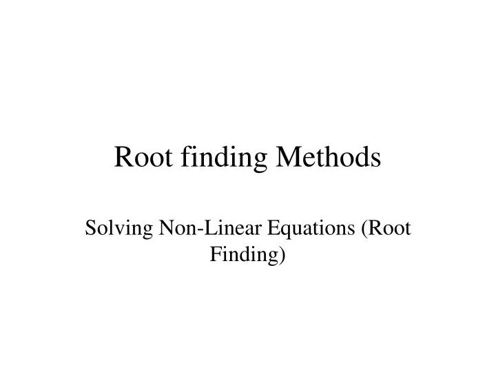 root finding methods