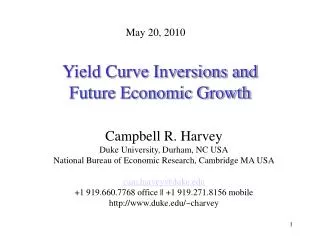 Yield Curve Inversions and Future Economic Growth