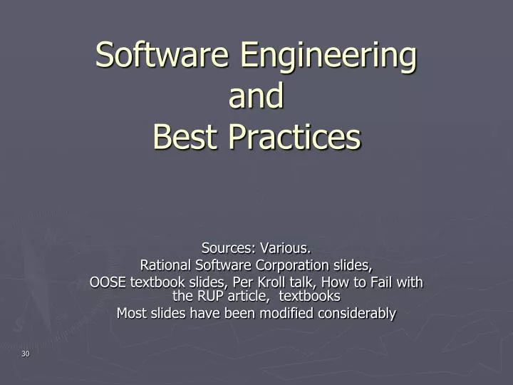software engineering and best practices