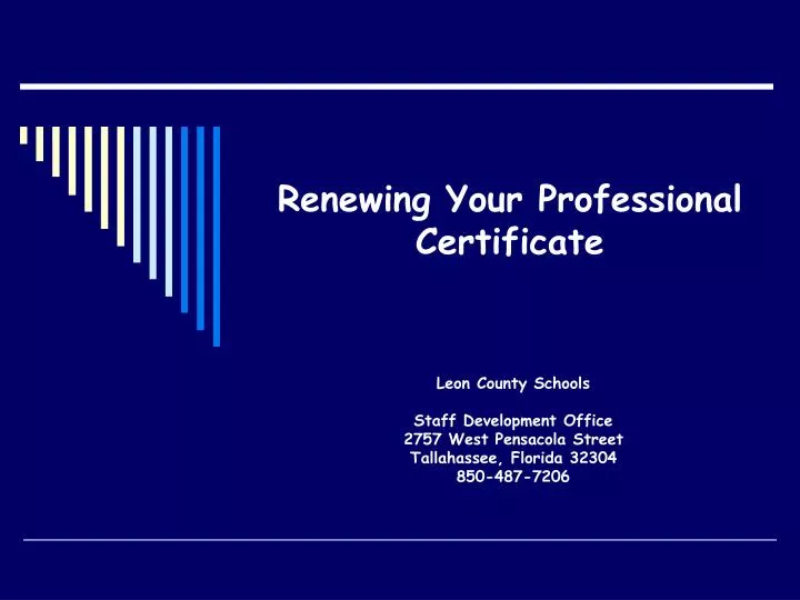 renewing your professional certificate