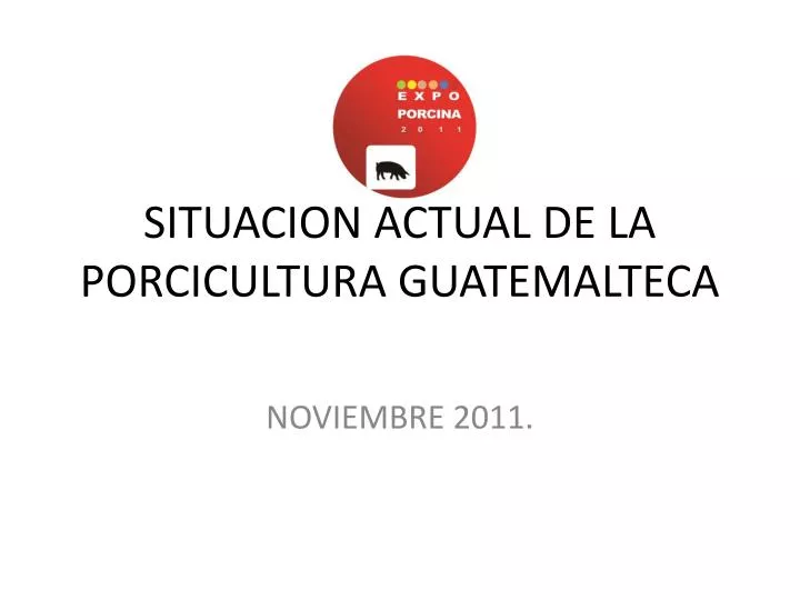 situacion actual de la porcicultura guatemalteca