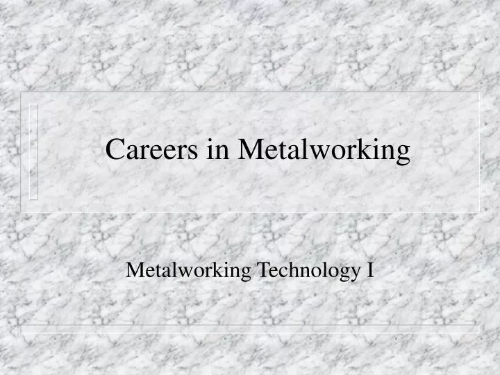 careers in metalworking