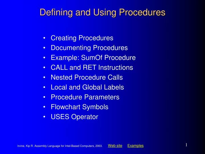 defining and using procedures