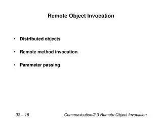 Remote Object Invocation