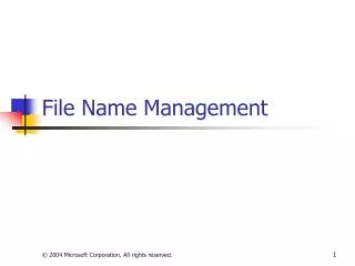 File Name Management